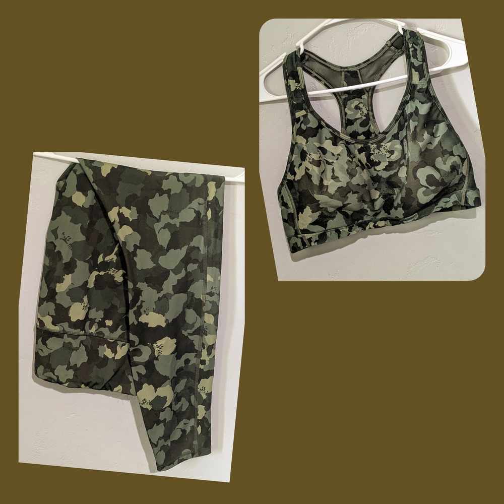 Camo Sports Bra and Workout Leggings Set
